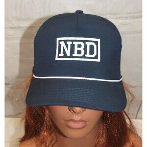 NBD International Streetwear Fashion Hat Unisex Blue with Vintage Style Rope